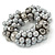 Chunky Light Grey Glass Pearl, Anthracite Coloured Crystal Bead Flex Bracelet -18cm L - view 5