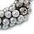 Chunky Light Grey Glass Pearl, Anthracite Coloured Crystal Bead Flex Bracelet -18cm L - view 4