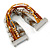Silver/ White/ Toffee/ Bronze Glass Bead, Silk Cord Handmade Magnetic Bracelet - 18cm L - view 5