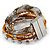 Silver/ White/ Toffee/ Bronze Glass Bead, Silk Cord Handmade Magnetic Bracelet - 18cm L - view 7