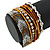 Silver/ White/ Toffee/ Bronze Glass Bead, Silk Cord Handmade Magnetic Bracelet - 18cm L - view 4