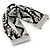 Silver/ Black/ White Glass Bead, Silk Cord Handmade Magnetic Bracelet - 18cm L - view 6