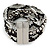 Silver/ Black/ White Glass Bead, Silk Cord Handmade Magnetic Bracelet - 18cm L - view 7