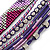 Silver/ Purple/ Pink/ Fuchsia Glass Bead, Silk Cord Handmade Magnetic Bracelet - 18cm L - view 3