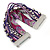 Silver/ Purple/ Pink/ Fuchsia Glass Bead, Silk Cord Handmade Magnetic Bracelet - 18cm L - view 5