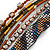 Silver/ Bronze/ Peacock/ Brown Glass Bead, Silk Cord Handmade Magnetic Bracelet - 18cm L - view 2