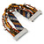 Silver/ Bronze/ Peacock/ Brown Glass Bead, Silk Cord Handmade Magnetic Bracelet - 18cm L - view 5