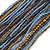 Bronze/ Light Blue/ Purple/ Peacock Glass Bead Multistrand Flex Bracelet With Wooden Closure - 19cm L - view 4