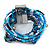 Silver/ Black/ Teal/ Light Blue Glass Bead, Silk Cord Handmade Magnetic Bracelet - 18cm L - view 8