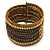 Boho Brown/ Metallic Bronze/ Gold Glass & Acrylic Bead Cuff Bracelet - Adjustable (To All Sizes) - view 8