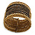 Boho Brown/ Metallic Bronze/ Gold Glass & Acrylic Bead Cuff Bracelet - Adjustable (To All Sizes) - view 4
