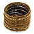 Boho Brown/ Metallic Bronze/ Gold Glass & Acrylic Bead Cuff Bracelet - Adjustable (To All Sizes) - view 5