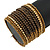 Boho Brown/ Metallic Bronze/ Gold Glass & Acrylic Bead Cuff Bracelet - Adjustable (To All Sizes) - view 3