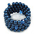 Dark Blue Glass Bead Coiled Flex Bracelet - Adjustable - view 6