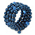 Dark Blue Glass Bead Coiled Flex Bracelet - Adjustable - view 3