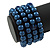 Dark Blue Glass Bead Coiled Flex Bracelet - Adjustable - view 5