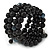 Jet Black Glass Bead Coiled Flex Bracelet - Adjustable - view 5