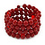 Red Acrylic Bead Coiled Flex Bracelet - Adjustable