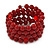 Red Acrylic Bead Coiled Flex Bracelet - Adjustable - view 6