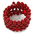 Red Acrylic Bead Coiled Flex Bracelet - Adjustable - view 7
