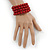 Red Acrylic Bead Coiled Flex Bracelet - Adjustable - view 2