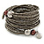 Multistrand Metallic Grey Glass Bead Wrap Flex Bracelet - 19cm L - view 5