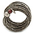 Multistrand Metallic Grey Glass Bead Wrap Flex Bracelet - 19cm L - view 4