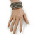 Multistrand Metallic Grey Glass Bead Wrap Flex Bracelet - 19cm L - view 7