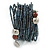 Multistrand Hematite Glass Bead Wrap Flex Bracelet - 19cm L - view 5