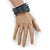 Multistrand Hematite Glass Bead Wrap Flex Bracelet - 19cm L - view 9