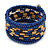Blue Glass/ Gold Acrylic Bead Coiled Bracelet - Adjustable - view 7