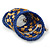 Blue Glass/ Gold Acrylic Bead Coiled Bracelet - Adjustable - view 9