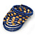 Blue Glass/ Gold Acrylic Bead Coiled Bracelet - Adjustable - view 6