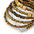 Gold/ Bronze/ Brown Glass and Acrylic Bead Coiled Flex Bracelet - Adjustable - view 5