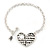 Silver Plated Heart Arrow Bracelet - 17cm L - view 3