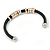 Black Leather with Silver/ Gold /Rose Gold Metal Rings Magnetic Bracelet - 19cm L - view 4