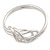 Brushed Light Silver Tone Knot Chunky Slip On Bangle Bracelet - 17cm L (For Smaller Wrist) - view 5