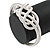 Brushed Light Silver Tone Knot Chunky Slip On Bangle Bracelet - 17cm L (For Smaller Wrist) - view 2