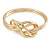 Polished Gold Plated Knot Chunky Slip On Bangle Bracelet - 17cm L (For Smaller Wrist) - view 6