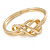 Polished Gold Plated Knot Chunky Slip On Bangle Bracelet - 17cm L (For Smaller Wrist) - view 7