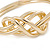 Polished Gold Plated Knot Chunky Slip On Bangle Bracelet - 17cm L (For Smaller Wrist) - view 3