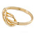 Polished Gold Plated Knot Chunky Slip On Bangle Bracelet - 17cm L (For Smaller Wrist) - view 5