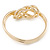 Polished Gold Plated Knot Chunky Slip On Bangle Bracelet - 17cm L (For Smaller Wrist) - view 4