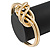 Polished Gold Plated Knot Chunky Slip On Bangle Bracelet - 17cm L (For Smaller Wrist) - view 2