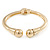 Gold Plated Double Ball Hinged Bangle Bracelet - 19cm L