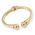 Gold Plated Double Ball Hinged Bangle Bracelet - 19cm L - view 6
