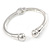 Silver Plated Double Ball Hinged Bangle Bracelet - 19cm L - view 6