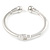 Silver Plated Double Ball Hinged Bangle Bracelet - 19cm L - view 5