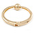 Gold Tone Polished Ball Hinged Bangle Bracelet - 19cm L - view 6