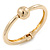 Gold Tone Polished Ball Hinged Bangle Bracelet - 19cm L